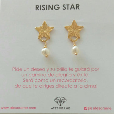 Pearl Star Gold Hoops