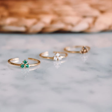 Emerald Triad Ring
