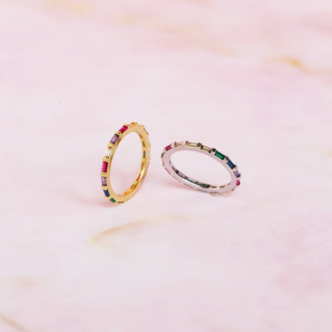 Rainbow Princess Silver Ring