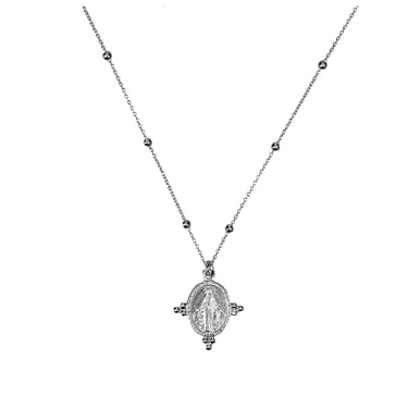 Silver Virgin of Miracles Necklace